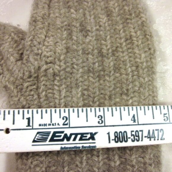 Winter knitted MITTENS FLEECE LINED RIBBED CUF GRAY UNISEX GOOD CONDITION USED - Picture 11 of 15